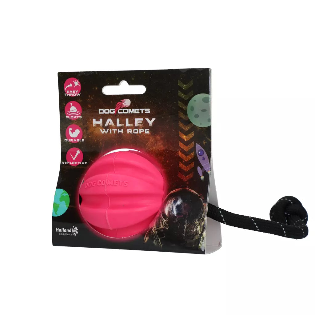 Dog Comets - Balle avec corde - 3 couleurs disponibles