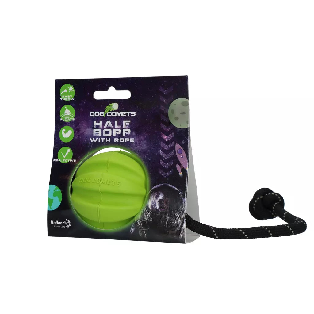 Dog Comets - Balle avec corde - 3 couleurs disponibles